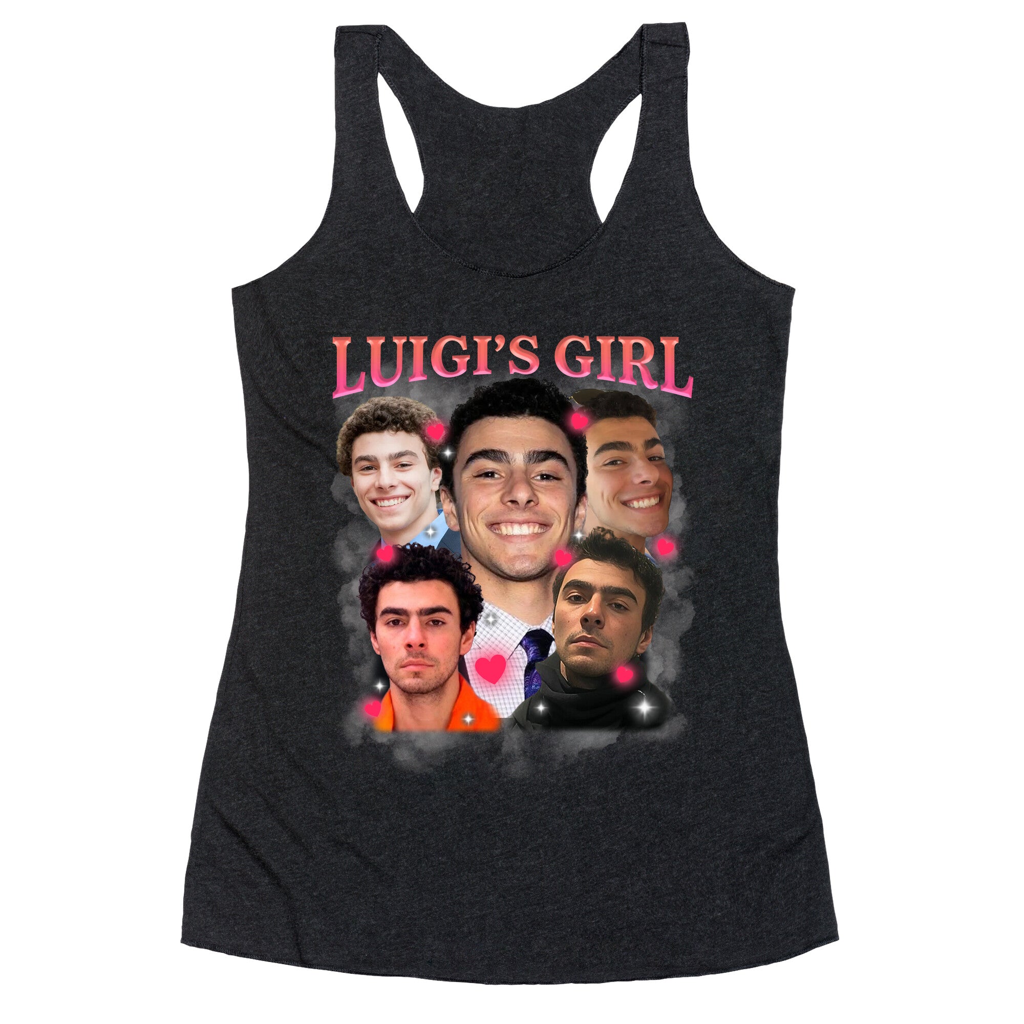Luigis Girl Mangione Valentines Day Racerback Tank